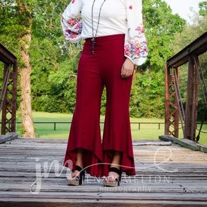 Burgundy Western Flair Pants